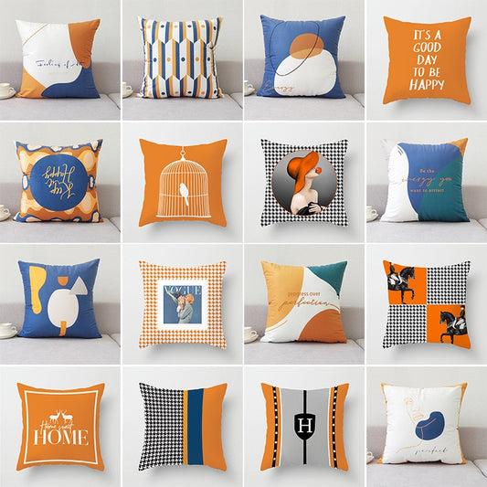 Orange Print Pillows
